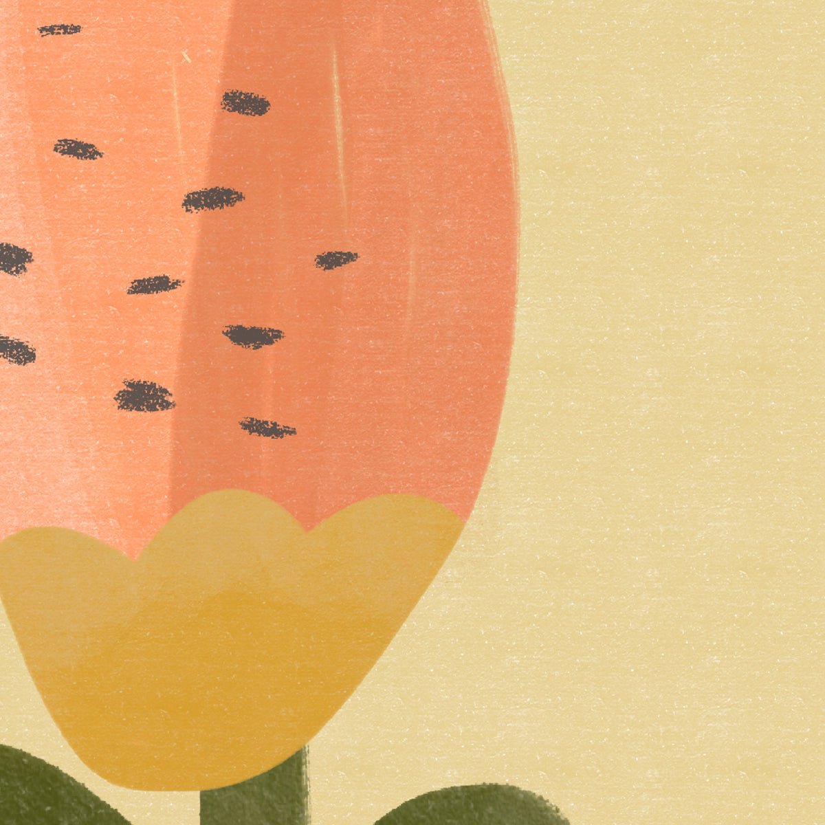 Orange Floral Nursery Print