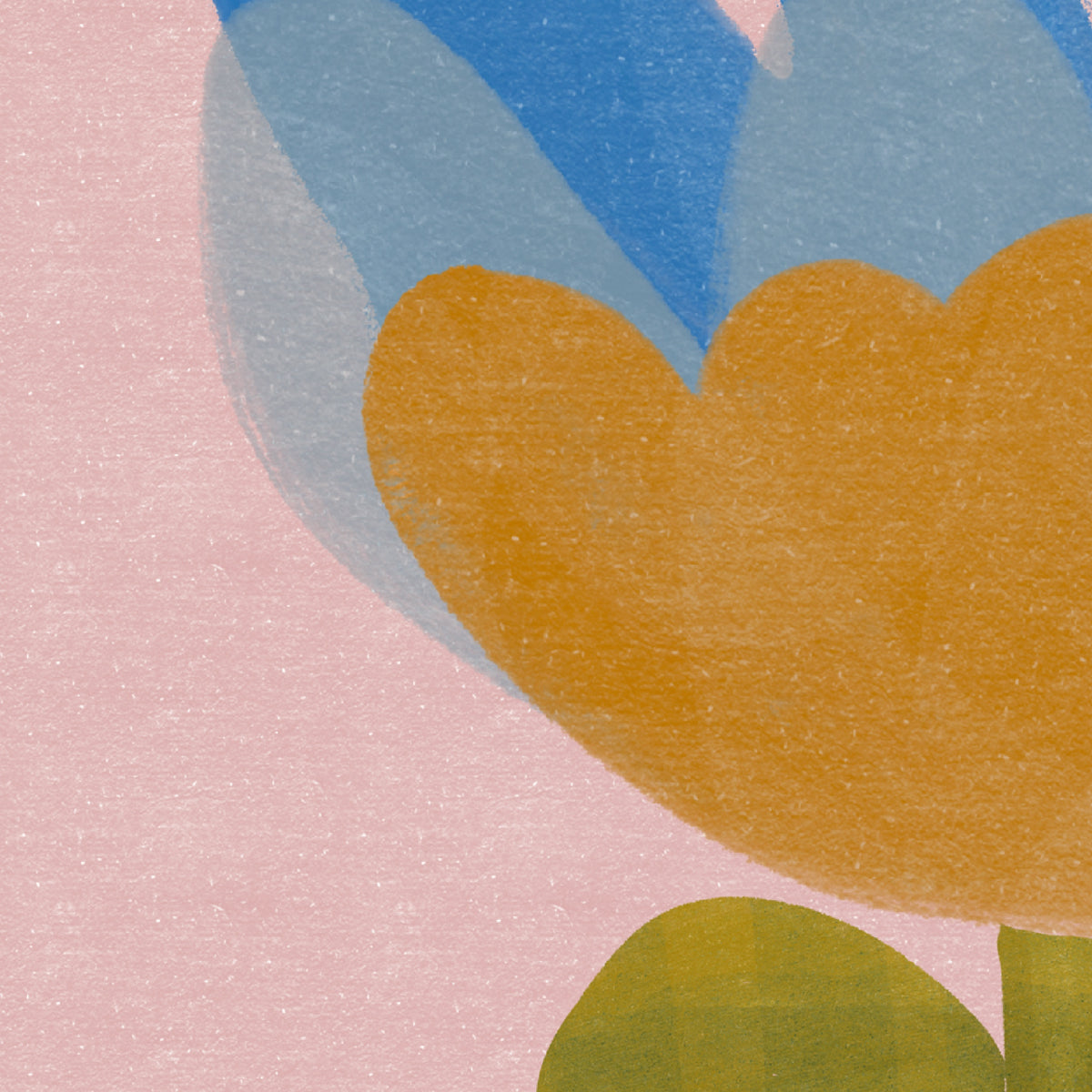 Blue Floral Nursery Print