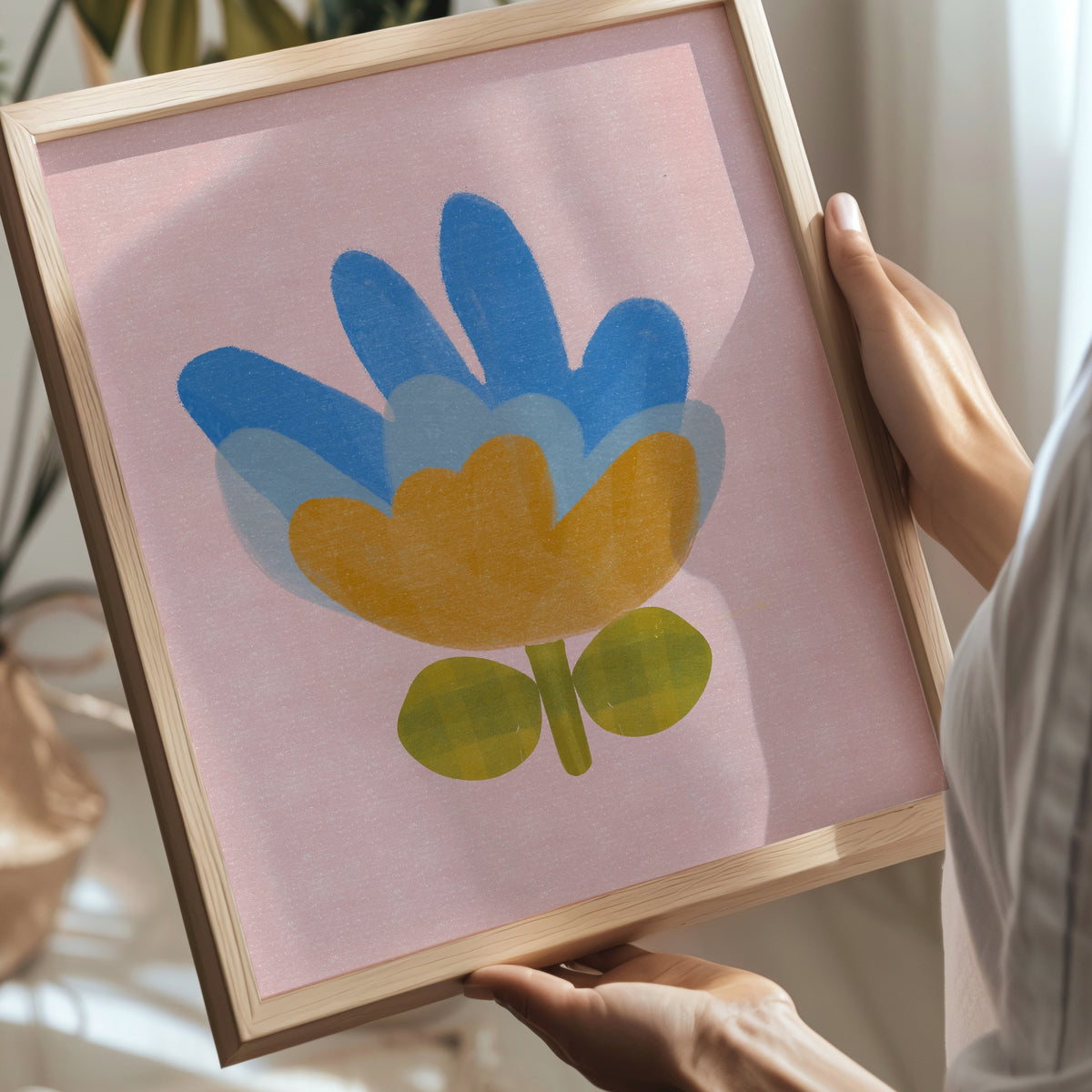 Blue Floral Nursery Print