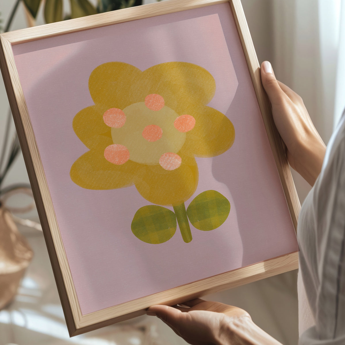 Yellow Floral Nursery Print
