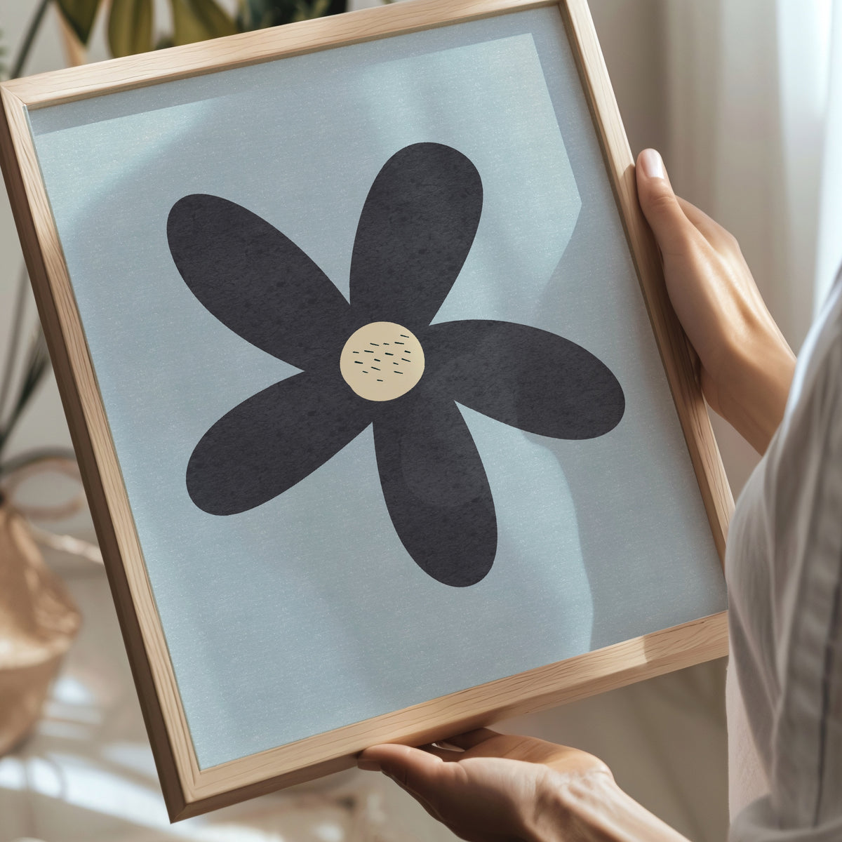 Charcoal Floral Nursery Print